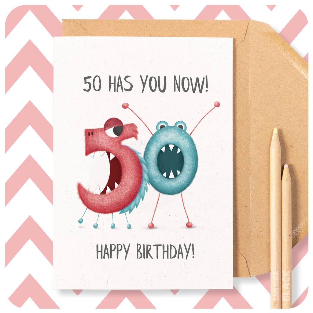 50th birthday wishing cards for him