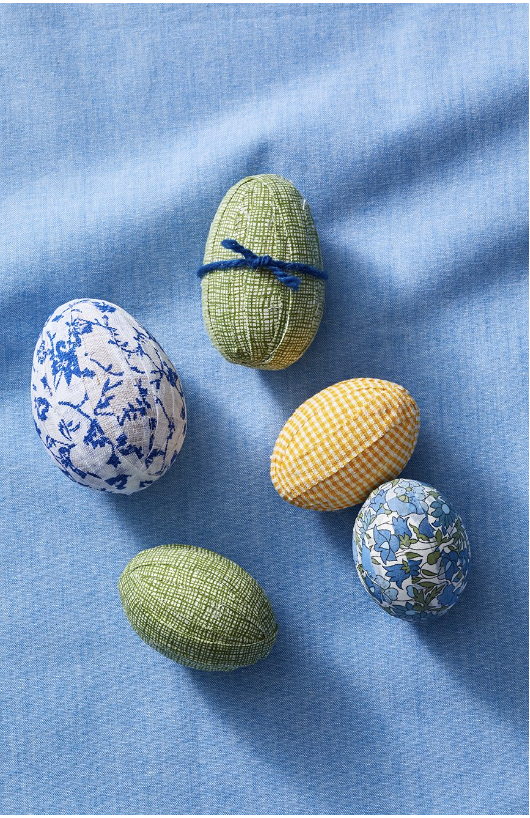 Fabric-Wrapped Easter Egg Decorations