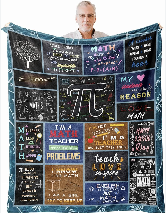 Cozy Math-Themed Throw Blanket retirement gifts for a teacher