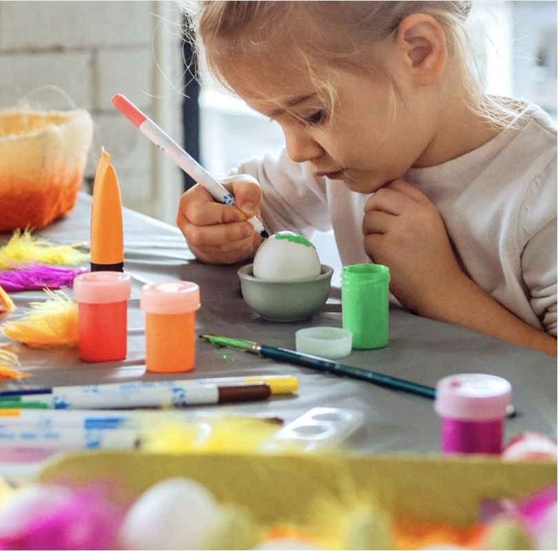 color mixing easter egg decorations