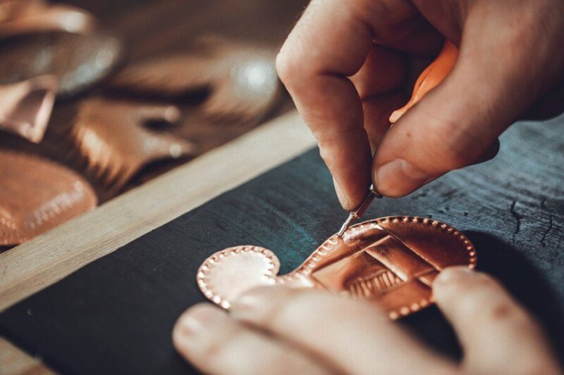 Artisan-made leather keychain