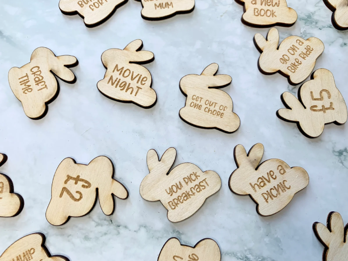 Personalised Bunny Tokens for Teen Girls on Easter