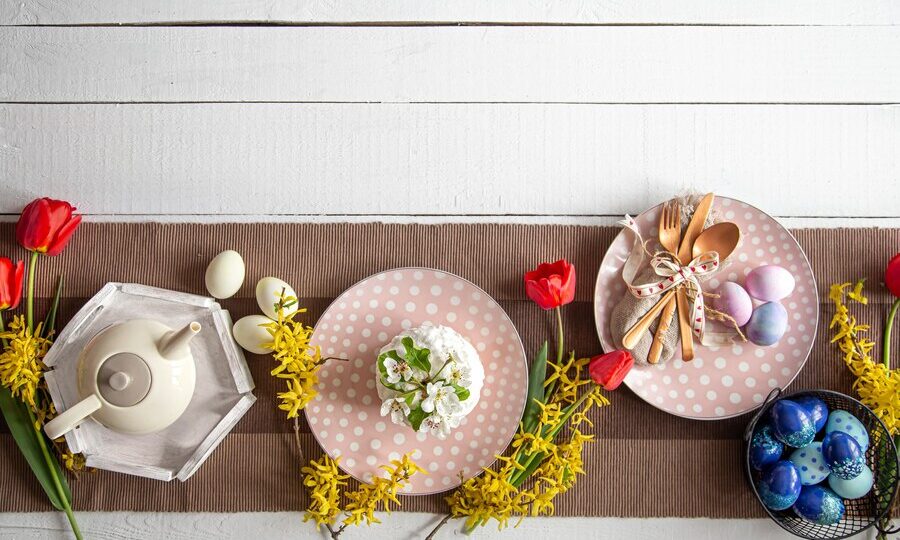 Decorating an Easter table