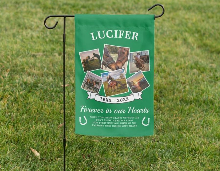 Horse Memorial Garden Flag