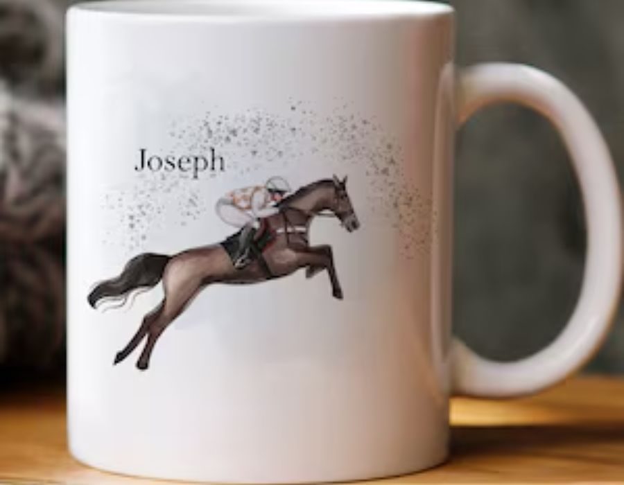 Horse Racing Themed Coffee Mug