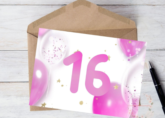 Heartfelt cards as 16th birthday gifts for girlfriend